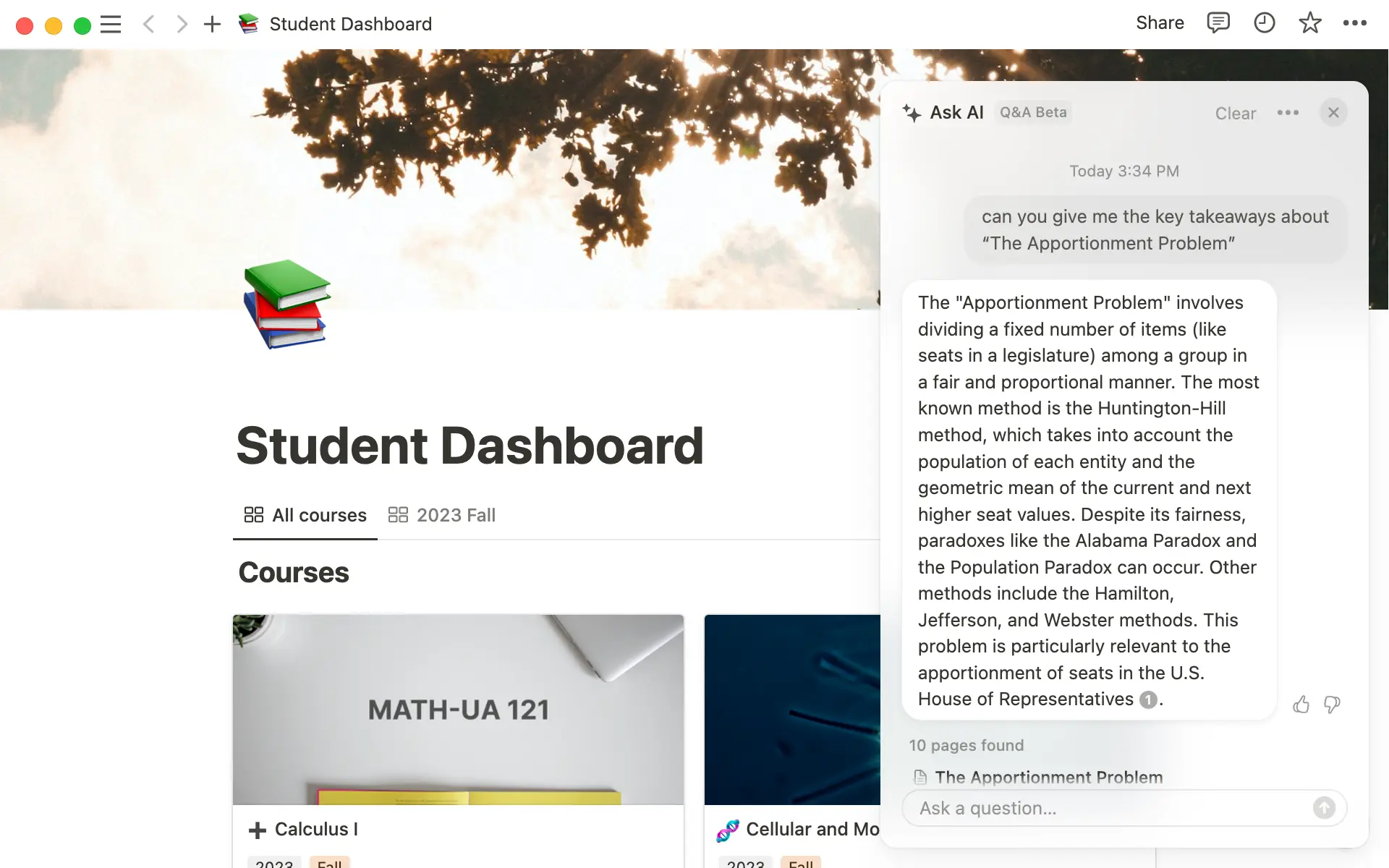 Extract insights from your notes, from anywhere in your workspace.