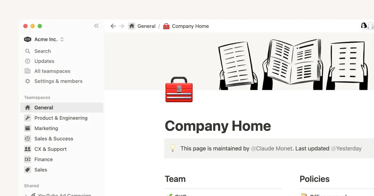 Browse, join & create teamspaces