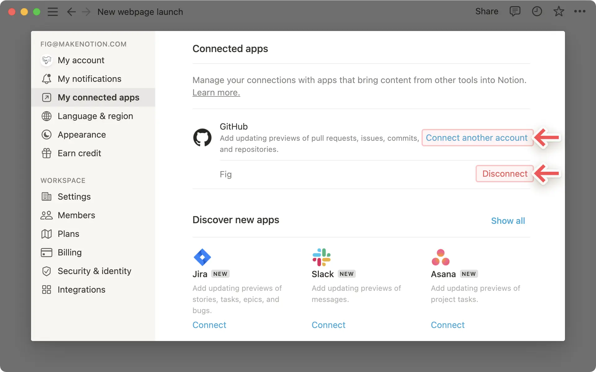 Connect another or disconnect