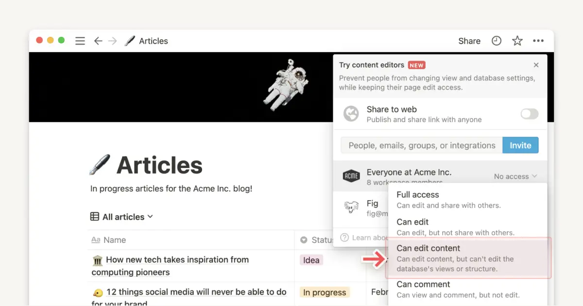 New database permissions 🔒