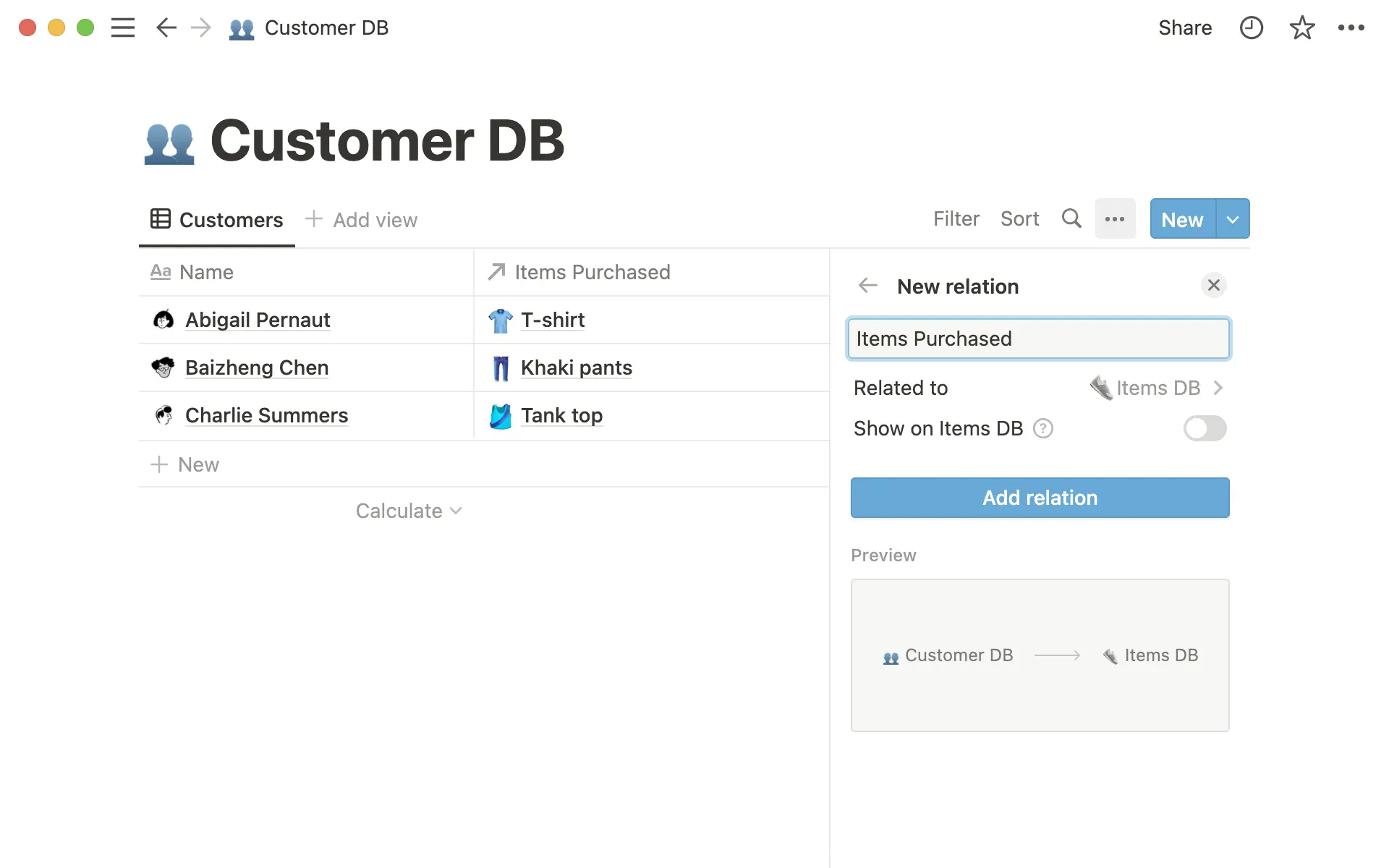 Add relation whats new