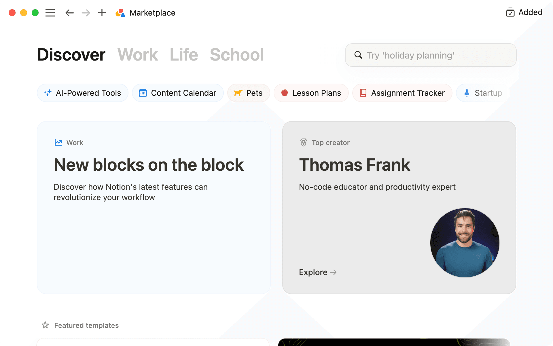 Marketplace hero screenshot