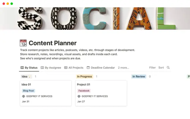 Content Planner Notion Template